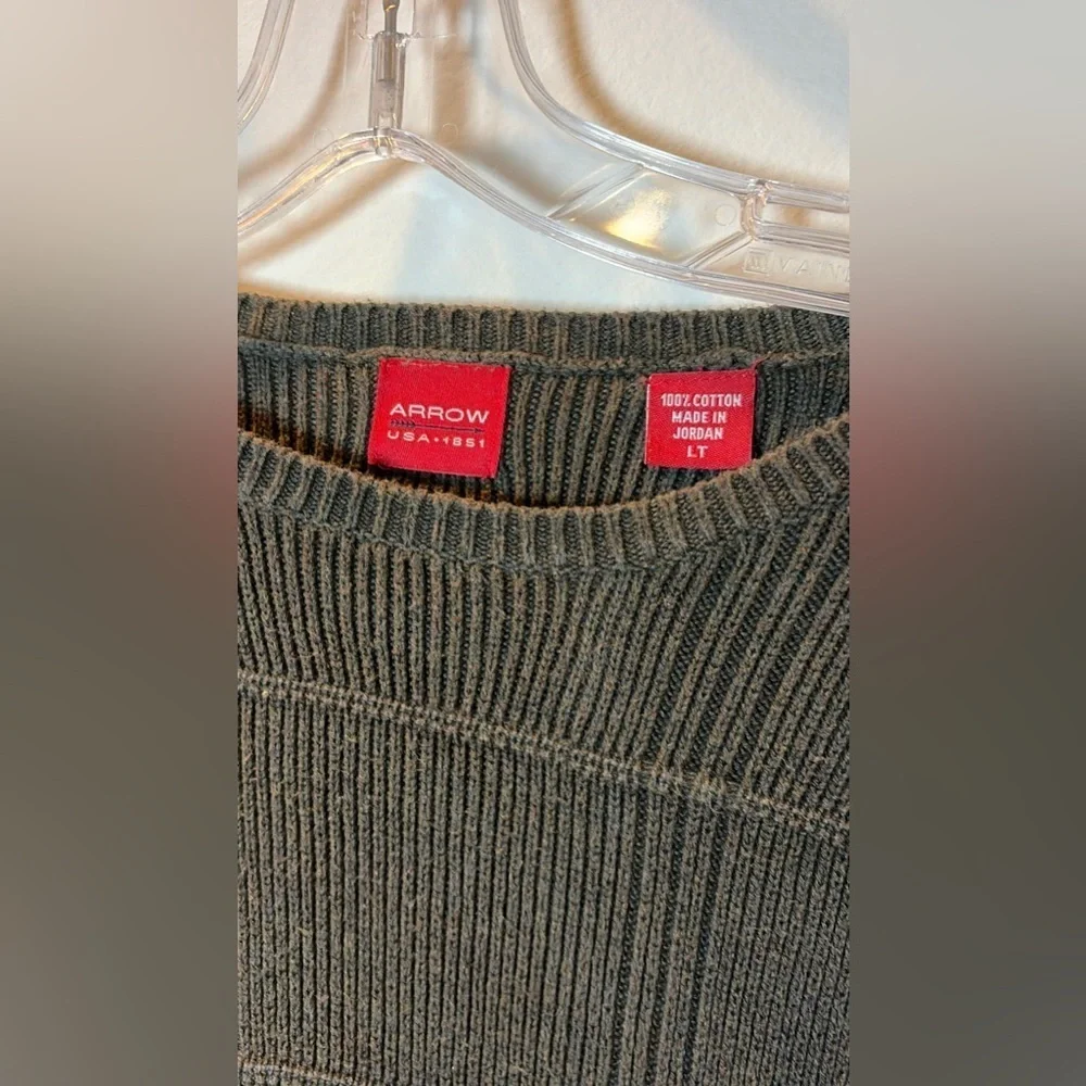 Arrow men’s preppy sweater 100% cotton size LT green